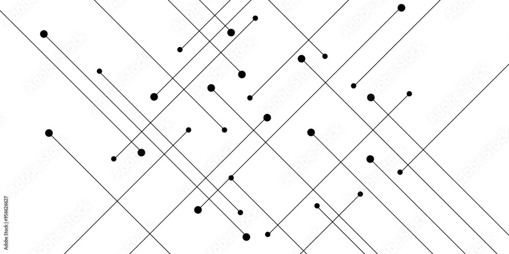 Leinwandbilder abstract connecting dots and lines with geometric background. geometric plexus structure cybernetic 