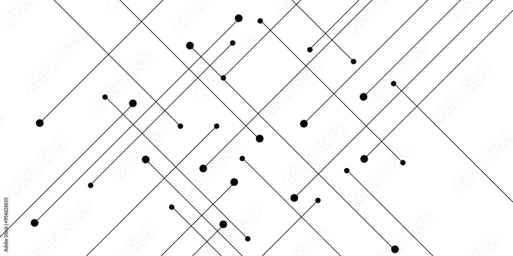 Leinwandbilder abstract connecting dots and lines with geometric background. geometric plexus structure cybernetic 