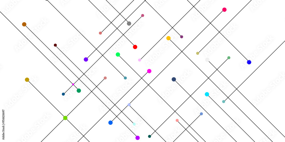Leinwandbilder abstract connecting dots and lines with geometric background. geometric plexus structure cybernetic 