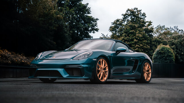 Porsche 718 Spyder sports car, luxury German vehicle, convertible 