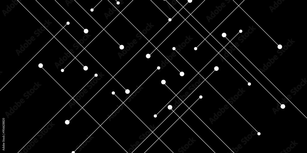 Leinwandbilder abstract connecting dots and lines with geometric background. geometric plexus structure cybernetic 