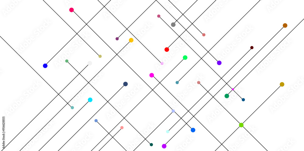 Leinwandbilder abstract connecting dots and lines with geometric background. geometric plexus structure cybernetic 