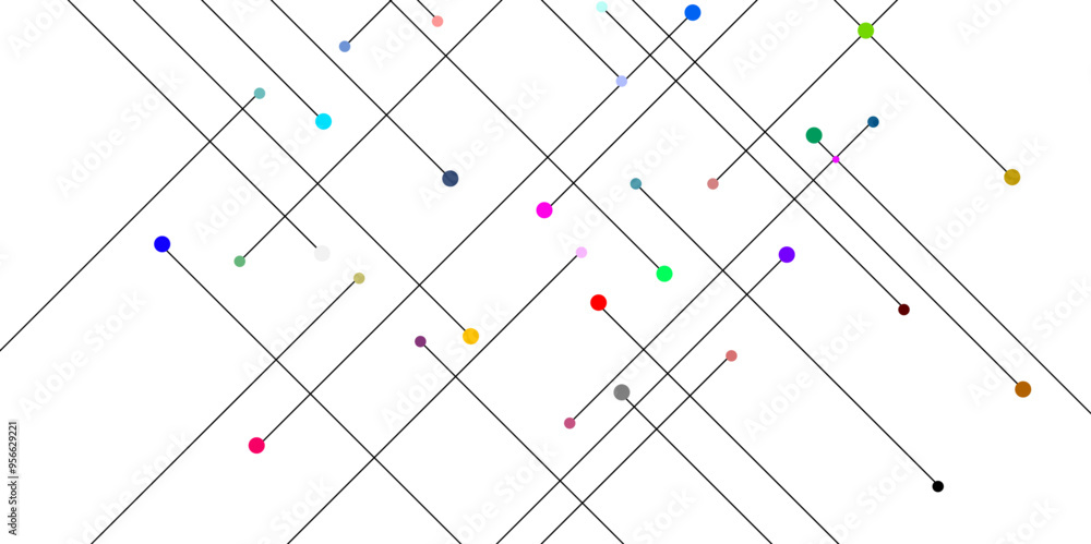 Leinwandbilder abstract connecting dots and lines with geometric background. geometric plexus structure cybernetic 