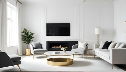 Obraz premium Photo interior modern design room 3d illustration