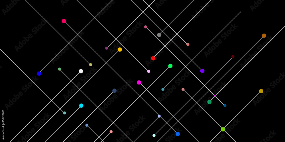 Leinwandbilder abstract connecting dots and lines with geometric background. geometric plexus structure cybernetic 