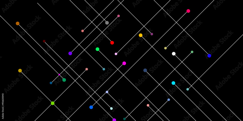 Leinwandbilder abstract connecting dots and lines with geometric background. geometric plexus structure cybernetic 