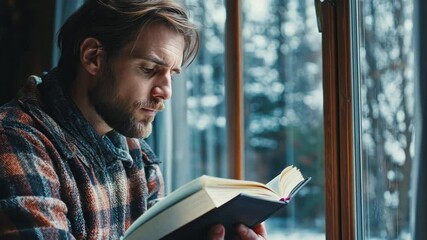 A man journaling his thoughts by a window, capturing the essence of emotional reflection and personal growth in a calm, introspective setting.