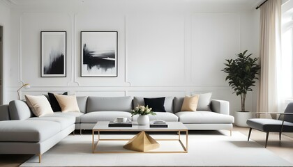 Photo interior modern design room 3d illustration