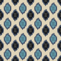 Seamless Ikat ethnic pattern. Abstract textured background