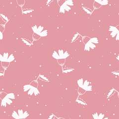 Seamless cute hand drawn floral  pattern background