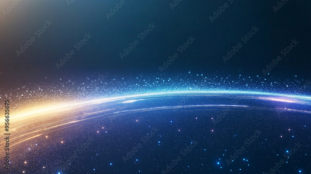 Fototapete template for text : blue and purple neon glowing glare circle with rays. frame isolated on black bac