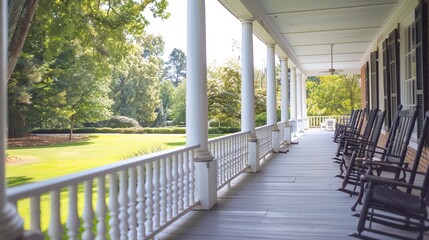 Relaxing Porch with Rocking Chairs