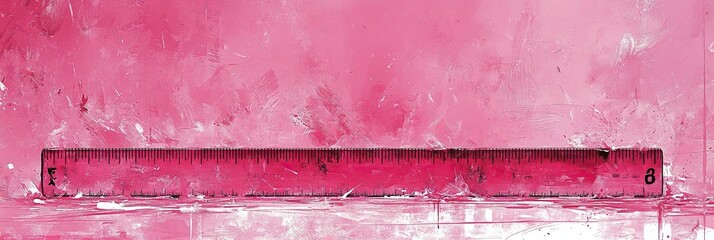 Abstract Pink Artwork with Linear Elements