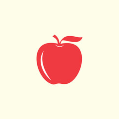 Red Apple Flat Logo Design