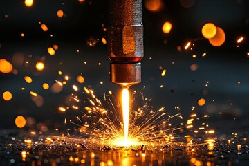 Industrial Spark from a Cutting Torch