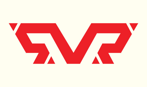 Red RVR Letter Logo Design