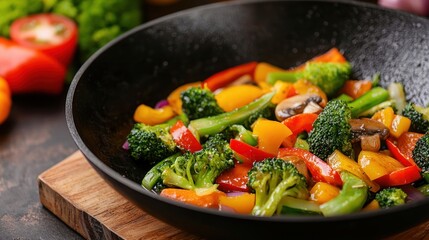 Stir-fried Vegetables in a Wok.