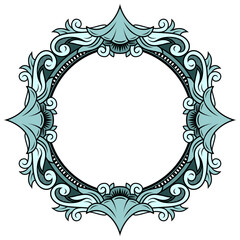 Decorative frame Elegant vector element for design in Eastern style, place for text. Floral black border. Lace illustration for invitations and greeting cards.