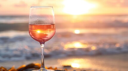 Wine Glass at Sunset Beach