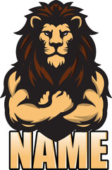 mascot logo of lion isolated on white background 