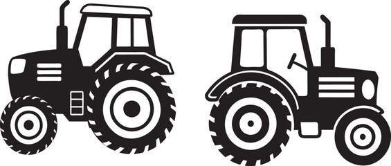Tractor illustration vector clipart on white background.