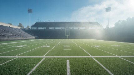 Obraz premium Serene Football Field at Dawn