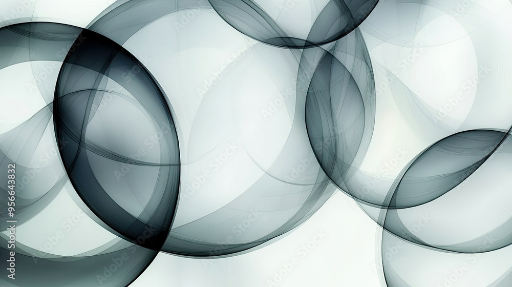 Aufkleber a minimalist abstract background with overlapping transparent circles, creating a sense of depth and
