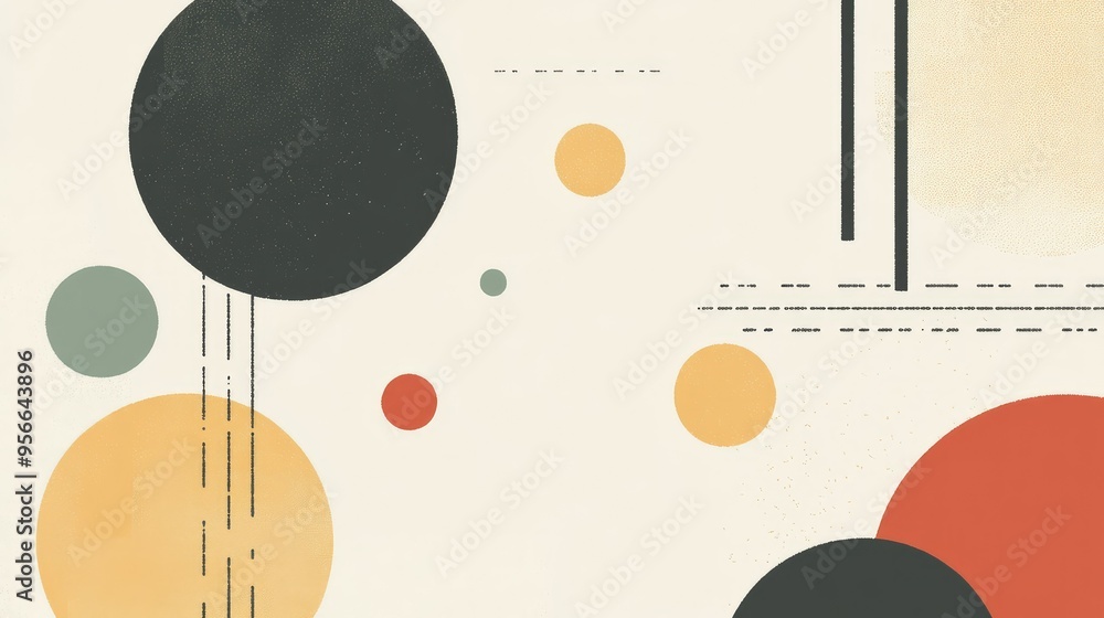 Poster a minimalist abstract background with simple geometric shapes in muted tones, creating a modern and 