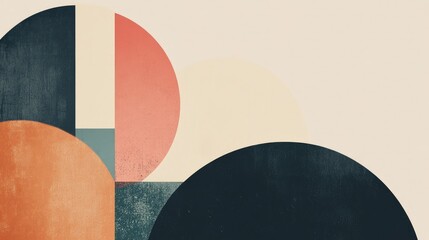 A minimalist abstract background with simple geometric shapes in muted tones, creating a modern and clean design.