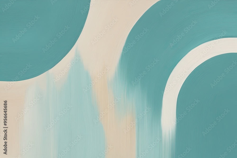 Poster soft aqua ivory canvas with unique layout and tranquil color transition