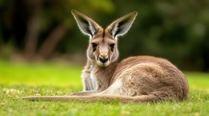 Fototapeta premium resting kangaroo in natural setting