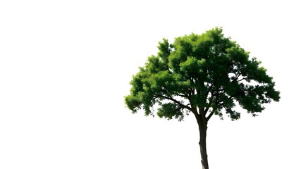 Obraz premium Green summer tree isolated on a plain white background