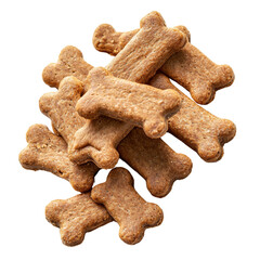 Fototapeta premium Dog food biscuit cookie treats isolated on white, transparent. Pet snack 