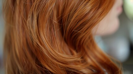 Fototapeta premium Close up of a woman's long, red hair.
