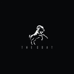 angry goat logo vector illustration ink drawing style black background
