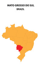 Mato Grosso do Sul Map is highlighted on the Brazil map with detailed state and region outlines.