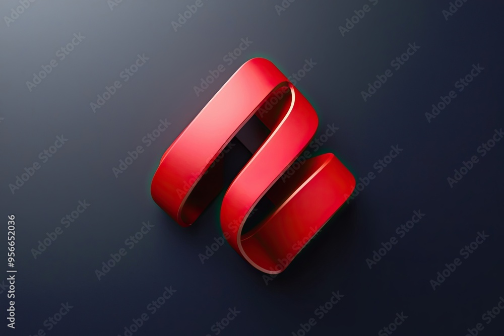 Poster 3d red acrobat icon on dark background for pdf software application