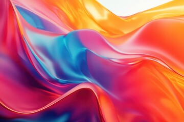 Abstract fluid colors blending together in vibrant waves of red, blue, and orange, creating a captivating visual experience.