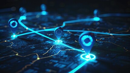 Digital Map with Connected Locations