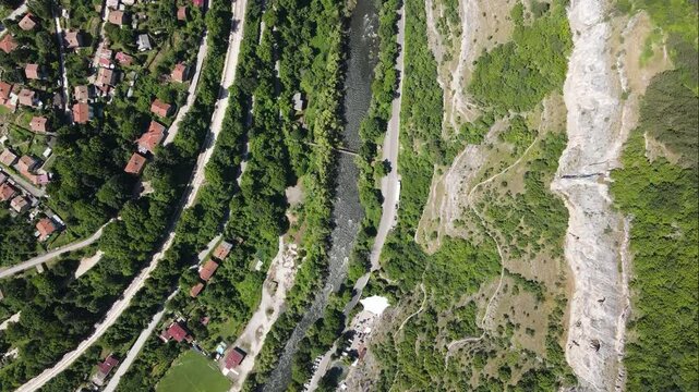 Aerial view of Iskar river Gorge near Lakatnik Rocks, Balkan Mountains, Bulgaria

