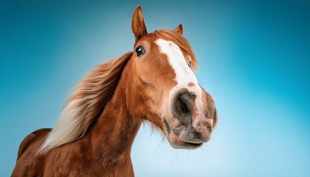 UN caballo realista. El modelo del caballo se representa con una textura de pelaje blanco 