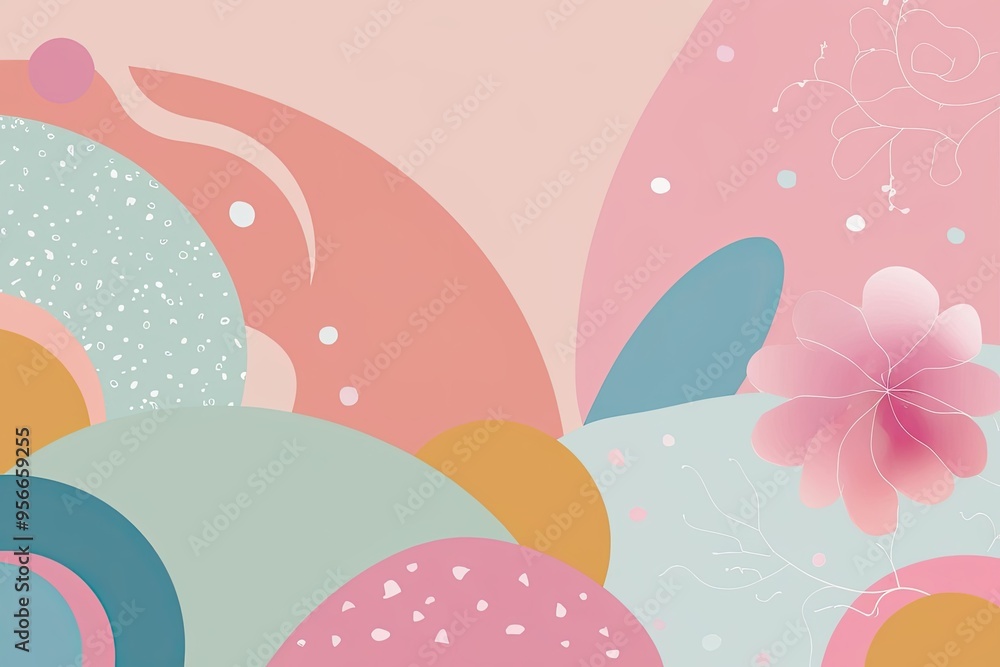 Aufkleber dreamy pastel abstract background with soft patterns and gentle shapes