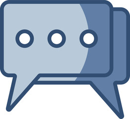 chat vector icon, transparent background. replaceable blue color design