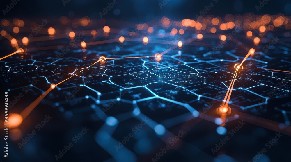 Poster blockchain systems visual representation
