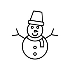 snowman icon, line vector isolated on white background. trendy and modern design