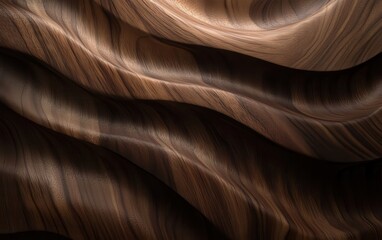 Abstract Wavy Brown Wood Grain Texture Background.