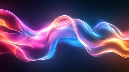 Abstract Colorful Glowing Wave Pattern
