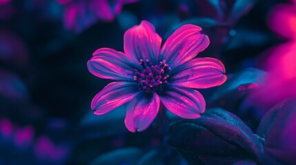 Fototapeta premium Vibrant Flower in Neon Colors