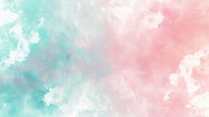 A dreamy pastel background with watercolor effects in pale pink, light blue, and mint