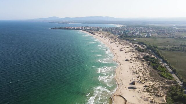 Amazing Aerial view of Perla beach, Burgas Region, Bulgaria 